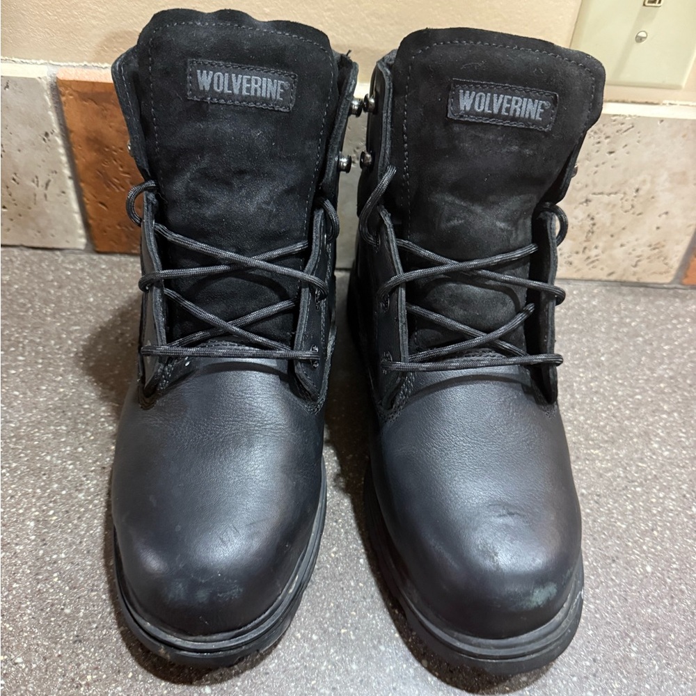 Wolverine Black Leather Boots size 10 ew